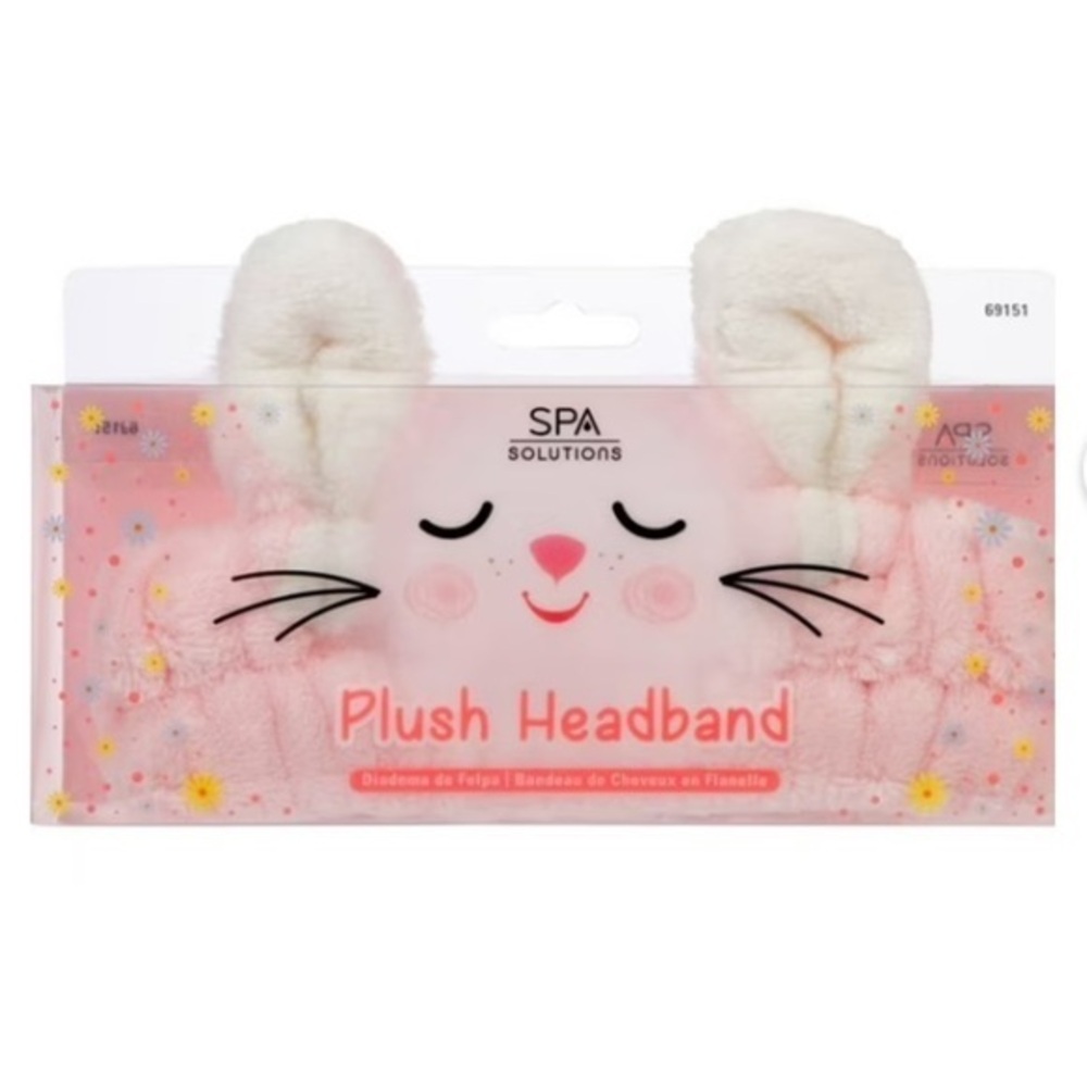 Spa Solutions Pink Bunny Plush Spa Headband